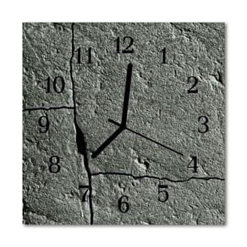 tulup.si Steklena kvadratna ura Naravni kamen 30x30 cm Črne kazalke