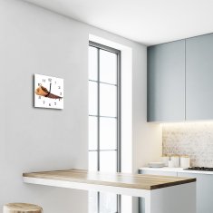 tulup.si Steklena kvadratna ura Kavna zrna 30x30 cm Črne kazalke