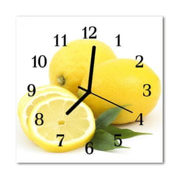 tulup.si Steklena kvadratna ura Limone 30x30 cm Črne kazalke