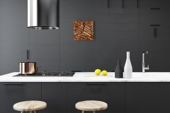 tulup.si Steklena kvadratna ura Kava 30x30 cm Črne kazalke