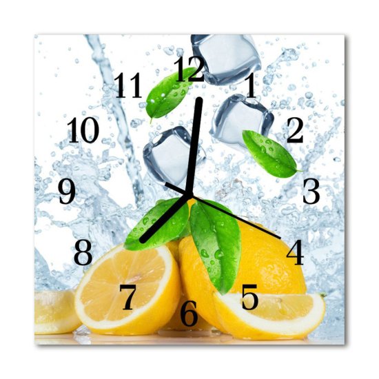 tulup.si Steklena kvadratna ura Lemon 30x30 cm Črne kazalke