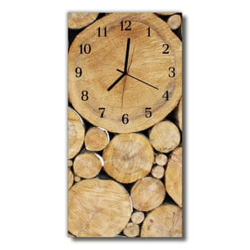 tulup.si Steklena navpična ura Rjav les 30x60 cm Črne kazalke
