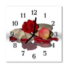 tulup.si Steklena kvadratna ura Rose lupina 30x30 cm Črne kazalke