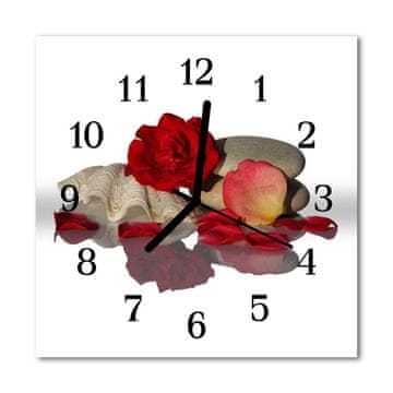 tulup.si Steklena kvadratna ura Rose lupina 30x30 cm Črne kazalke