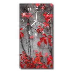 tulup.si Steklena navpična ura Cvetje cvetje rdeče 30x60 cm Bele kazalke