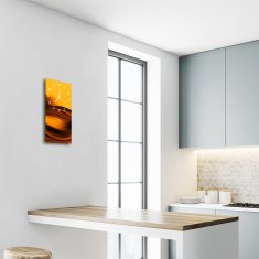 tulup.si Steklena navpična ura Art waves abstract oranžna 30x60 cm Bele kazalke