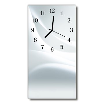 tulup.si Steklena navpična ura Grafike bela 30x60 cm Črne kazalke