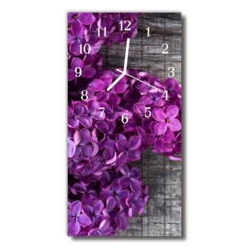 tulup.si Steklena navpična ura Cvetje cvetje vijolična 30x60 cm Bele kazalke
