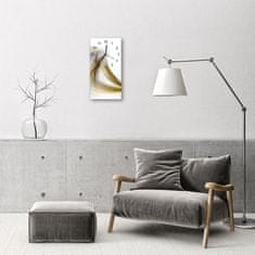 tulup.si Steklena navpična ura Art abstrakcija bež črte 30x60 cm Črne kazalke