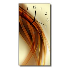 tulup.si Steklena navpična ura Grafike bež vzorec 30x60 cm Črne kazalke