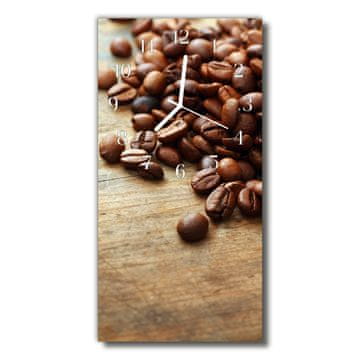 tulup.si Steklena navpična ura Kuhinja za kavo v zrnju rjava 30x60 cm Bele kazalke