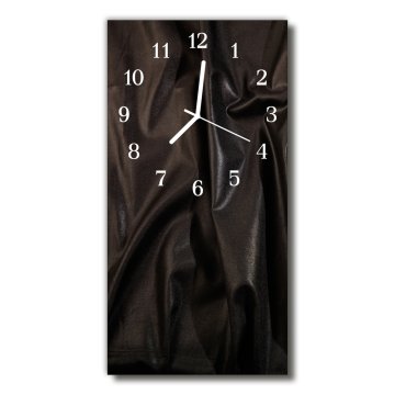 tulup.si Steklena navpična ura Črn žamet 30x60 cm Bele kazalke