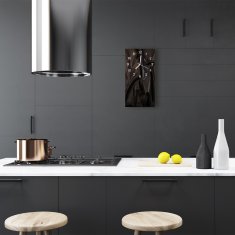 tulup.si Steklena navpična ura Črn žamet 30x60 cm Bele kazalke