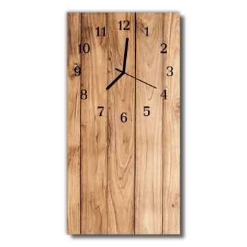 tulup.si Steklena navpična ura Les naravno bež 30x60 cm Črne kazalke