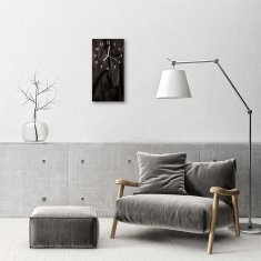 tulup.si Steklena navpična ura Črn žamet 30x60 cm Bele kazalke