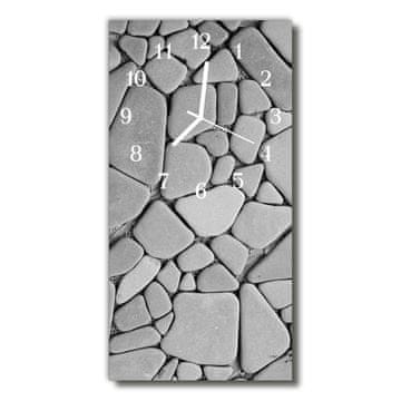 tulup.si Steklena navpična ura Narava grey kamni 30x60 cm Bele kazalke
