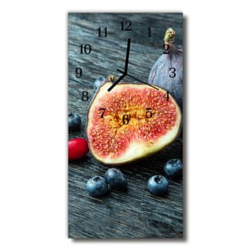 tulup.si Steklena navpična ura Kuhinja fig barva sadja 30x60 cm Črne kazalke