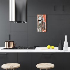 tulup.si Steklena navpična ura Barva lesena vrata 30x60 cm Črne kazalke