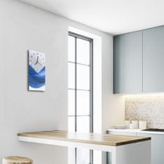 tulup.si Steklena navpična ura Art linije wave modra voda 30x60 cm