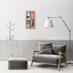 tulup.si Steklena navpična ura Barva lesena vrata 30x60 cm Črne kazalke