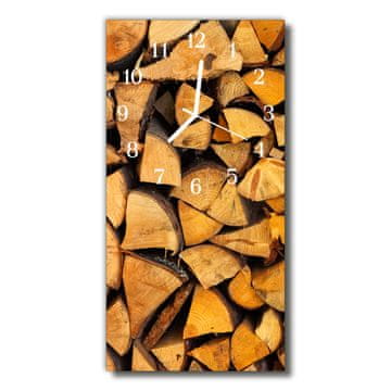 tulup.si Steklena navpična ura Les lesena bež 30x60 cm Bele kazalke