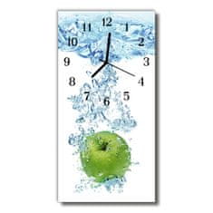 tulup.si Steklena navpična ura Barva jabolko kuhinja vode 30x60 cm Črne kazalke