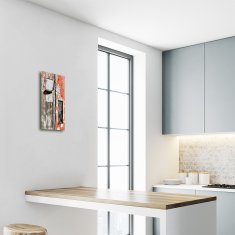tulup.si Steklena navpična ura Barva lesena vrata 30x60 cm Črne kazalke