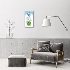 tulup.si Steklena navpična ura Barva jabolko kuhinja vode 30x60 cm Črne kazalke