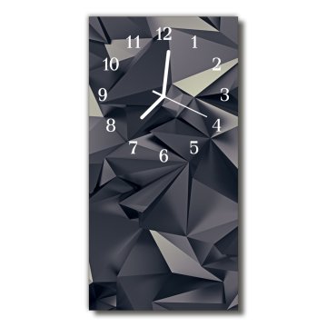 tulup.si Steklena navpična ura Geometrija črne stroki 30x60 cm Bele kazalke