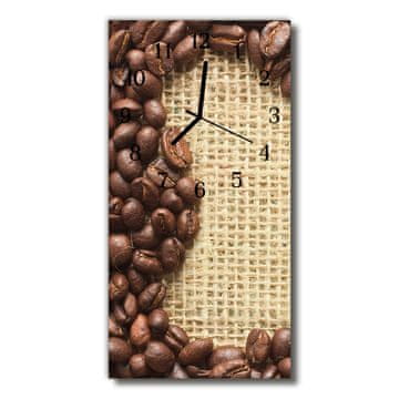 tulup.si Steklena navpična ura Kuhinja kava zrn bež 30x60 cm Črne kazalke