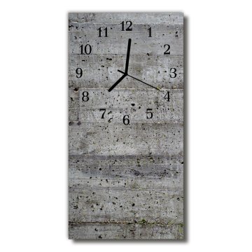 tulup.si Steklena navpična ura Betonsko siva 30x60 cm Črne kazalke