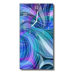 tulup.si Steklena navpična ura Art abstrakcija modra 30x60 cm Bele kazalke