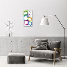 tulup.si Steklena navpična ura Art barve barvni pravokotniki 30x60 cm Črne kazalke