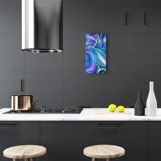 tulup.si Steklena navpična ura Art abstrakcija modra 30x60 cm Bele kazalke