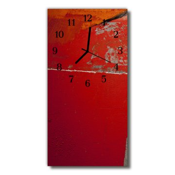 tulup.si Steklena navpična ura Barve rdeče 30x60 cm Črne kazalke