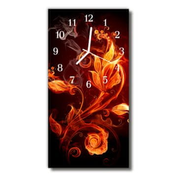 tulup.si Steklena navpična ura Cvetje cvetje abstraktna barvna 30x60 cm Bele kazalke