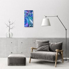 tulup.si Steklena navpična ura Art abstrakcija modra 30x60 cm Bele kazalke