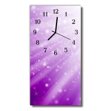 tulup.si Steklena navpična ura Narava star vijolične žarke 30x60 cm Črne kazalke