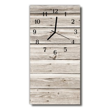 tulup.si Steklena navpična ura Beli les 30x60 cm Črne kazalke