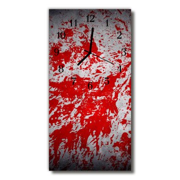 tulup.si Steklena navpična ura Designs grafike rdeča 30x60 cm Črne kazalke