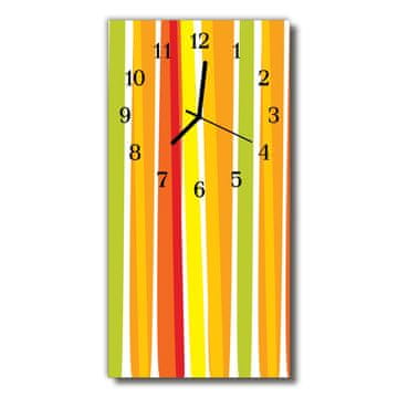 tulup.si Steklena navpična ura Grafike obarvani trakovi 30x60 cm Črne kazalke