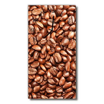 tulup.si Steklena navpična ura Kuhinja za kavo v zrnju rjava 30x60 cm Črne kazalke