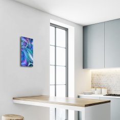 tulup.si Steklena navpična ura Art abstrakcija modra 30x60 cm Bele kazalke