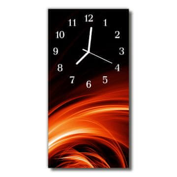 tulup.si Steklena navpična ura Art abstrakcija oranžna 30x60 cm Bele kazalke