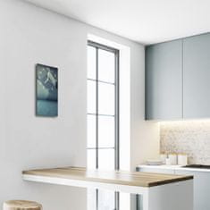 tulup.si Steklena navpična ura Beton geometrija modra 30x60 cm Bele kazalke