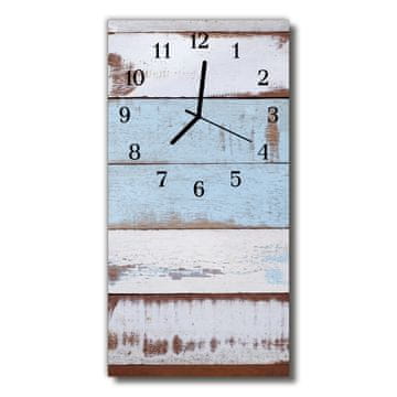 tulup.si Steklena navpična ura Les modra 30x60 cm Črne kazalke