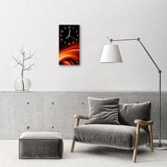 tulup.si Steklena navpična ura Art abstrakcija oranžna 30x60 cm Bele kazalke