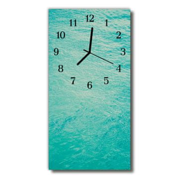 tulup.si Steklena navpična ura Narava vode modro morje 30x60 cm Črne kazalke