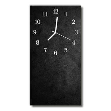 tulup.si Steklena navpična ura Črna plošča 30x60 cm Bele kazalke