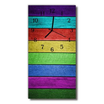 tulup.si Steklena navpična ura Barvanega lesa 30x60 cm Črne kazalke